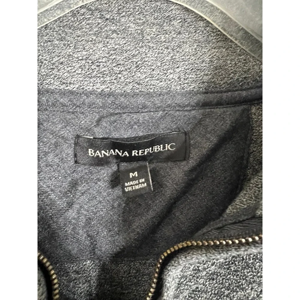 Banana Republic Mens Gray 1/4 Zip Pullover Knit Sweater Medium Casual Pullover